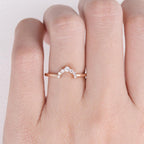 0.06 TCW Round Moissanite Cluster Curved Wedding Band