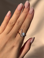 1.51 CT Round Cut Lab grown Diamond Greek Goddess Engagement Ring