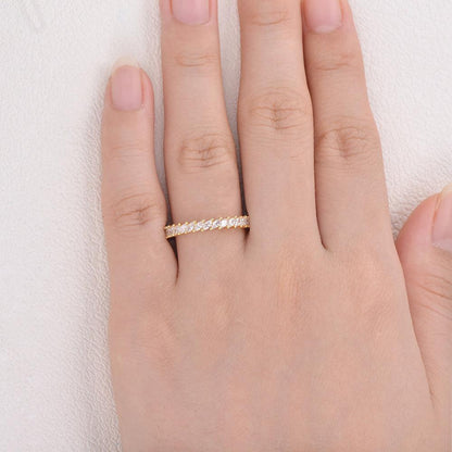 0.7 TCW Marquise Moissanite Full Eternity Wedding Band