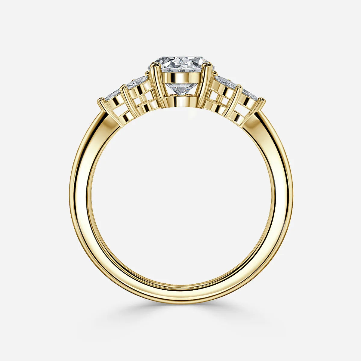 1.6 CT - 2.6 CT Oval Cut Cluster Moissanite Engagement Ring