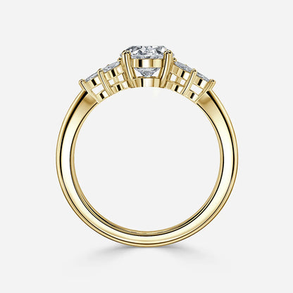 1.6 CT - 2.6 CT Oval Cut Cluster Moissanite Engagement Ring