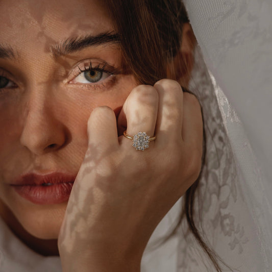 1 CT - 2 CT Radiant Cut Halo Moissanite Engagement Ring