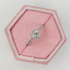 0.6 CT Heart Cut Halo Pave Setting Moissanite Engagement Ring