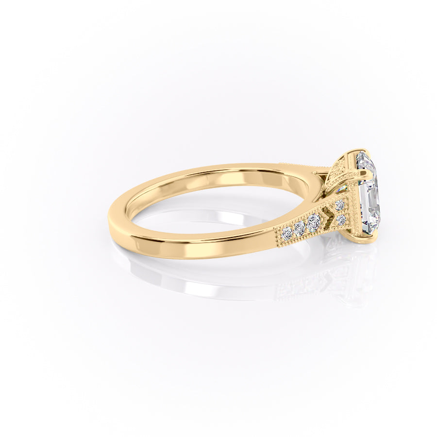 2 CT - 3 CT Asscher Cut Vintage Style Moissanite Engagement Ring
