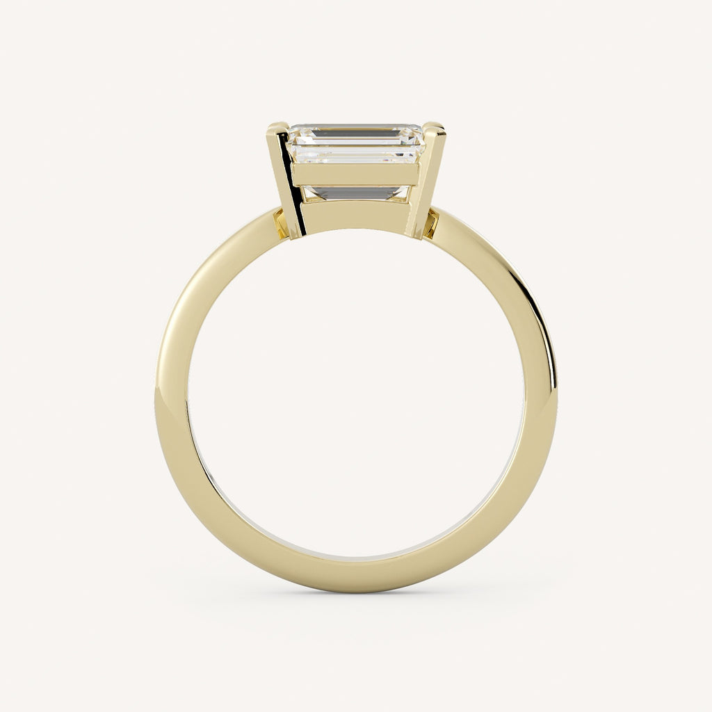 1 CT - 3 CT East-West Emerald Cut Lab grown Diamond Solitaire Engagement Ring