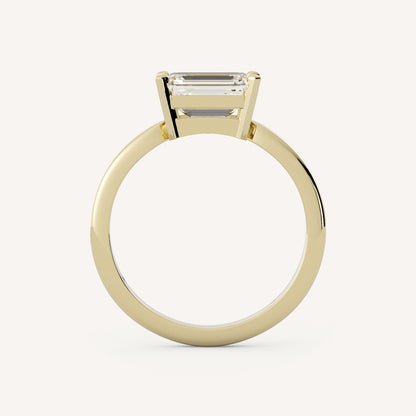 1 CT - 3 CT East-West Emerald Cut Lab grown Diamond Solitaire Engagement Ring