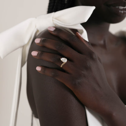 1.25 CT - 2.25 CT Pear Cut Lab grown Diamond Solitaire Engagement Ring