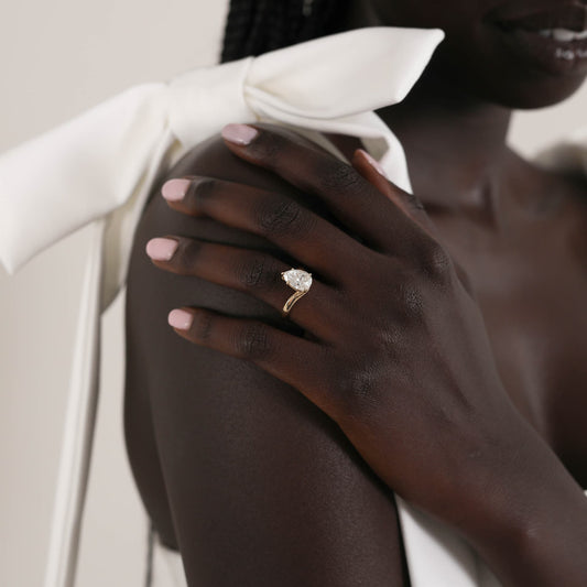 1.25 CT - 2.25 CT Pear Cut Lab grown Diamond Solitaire Engagement Ring