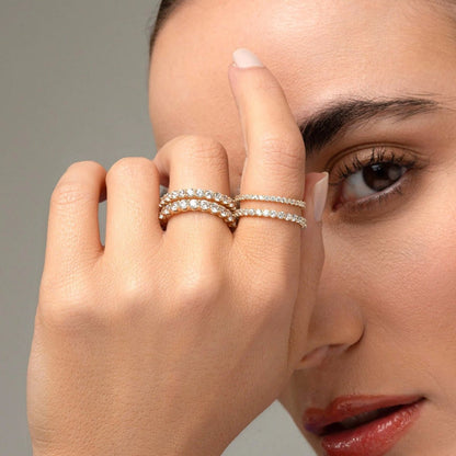 1.7 TCW Round Moissanite Full Eternity Wedding Band