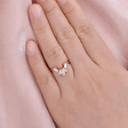 0.5 TCW Marquise & Baguette Moissanite Cluster Curved Wedding Band
