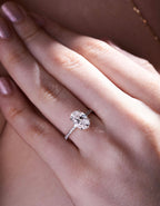 2 CT Oval Cut Hidden Halo & Pave Moissanite Engagement Ring