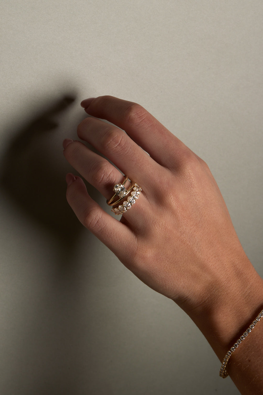 1.1 TCW Oval Moissanite Half Eternity Wedding Band