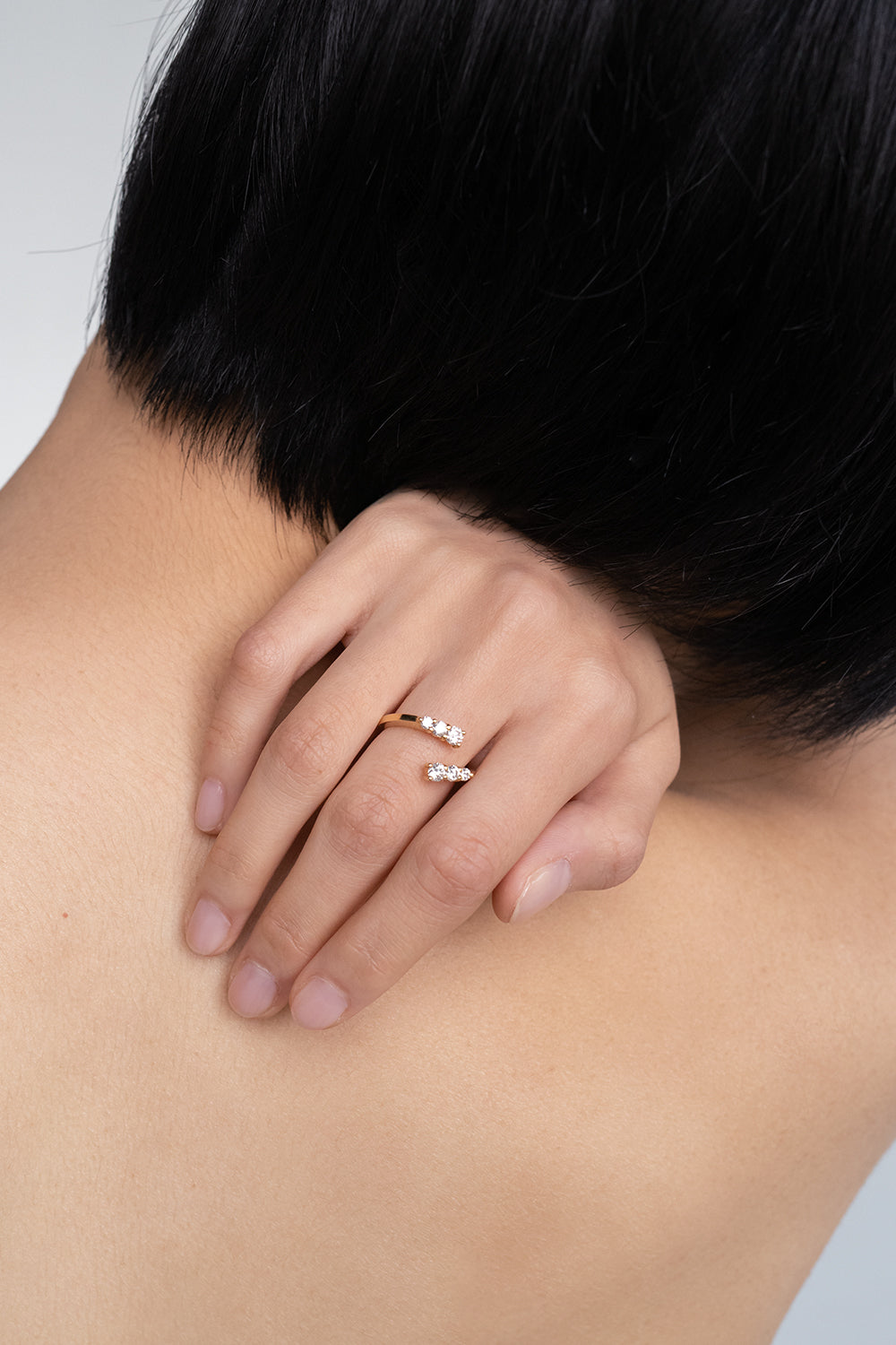 0.6 TCW Round Moissanite Open Pave Wedding Band