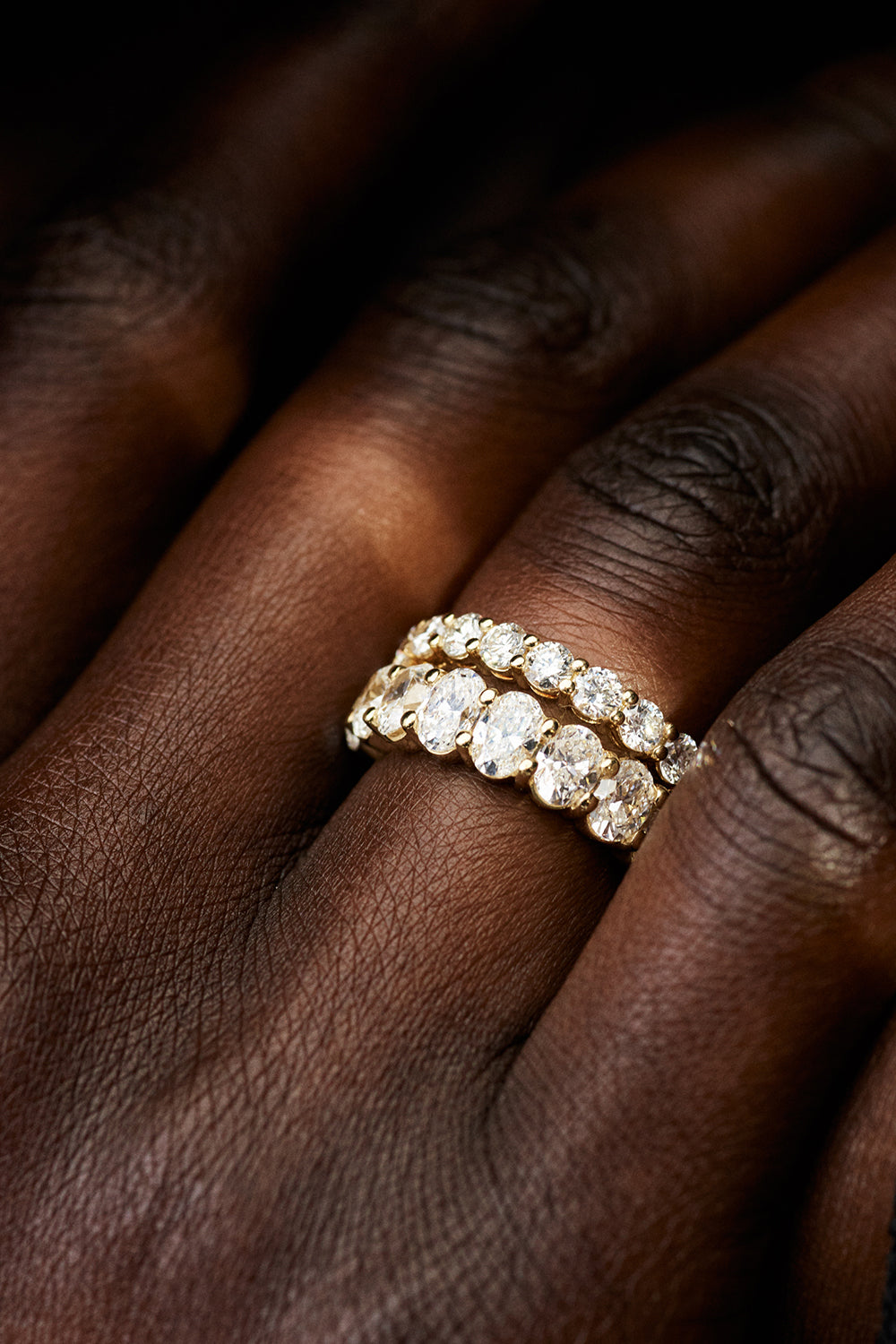 2.4 TCW Oval Moissanite Eternity Wedding Band