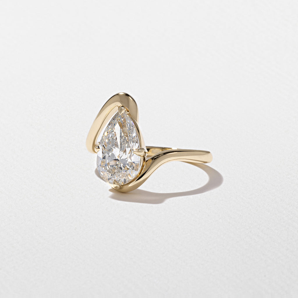 2.20 CT - 3.20 CT Pear Cut Lab grown Diamond Solitaire Engagement Ring