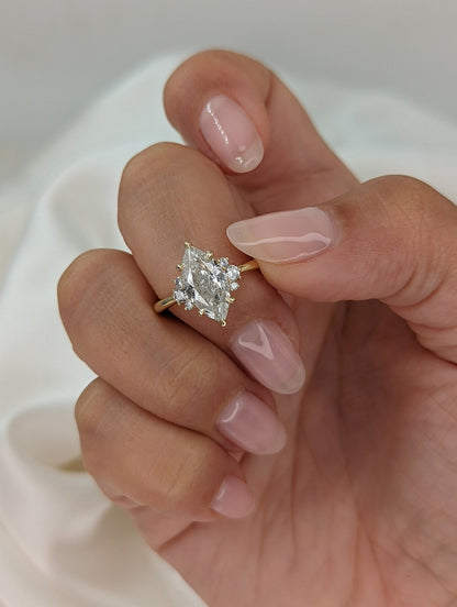 2 CT Marquise Cut Cluster Moissanite Engagement Ring