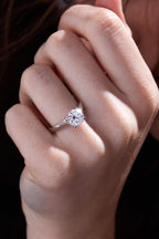 2 CT Round Cut Cathedral Setting Solitaire Moissanite Engagement Ring
