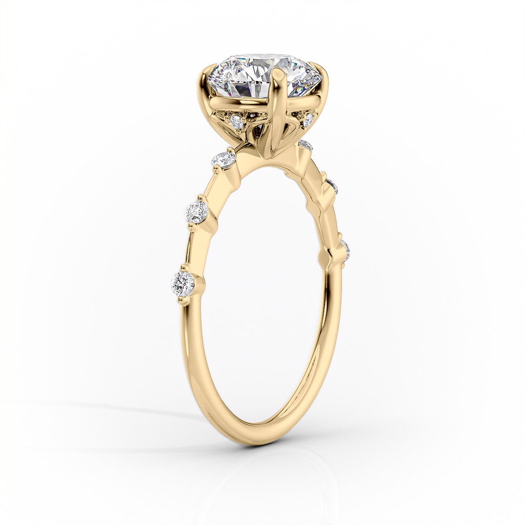 1 CT - 2 CT Marquise Cut Dainty Pave Set Moissanite Engagement Ring