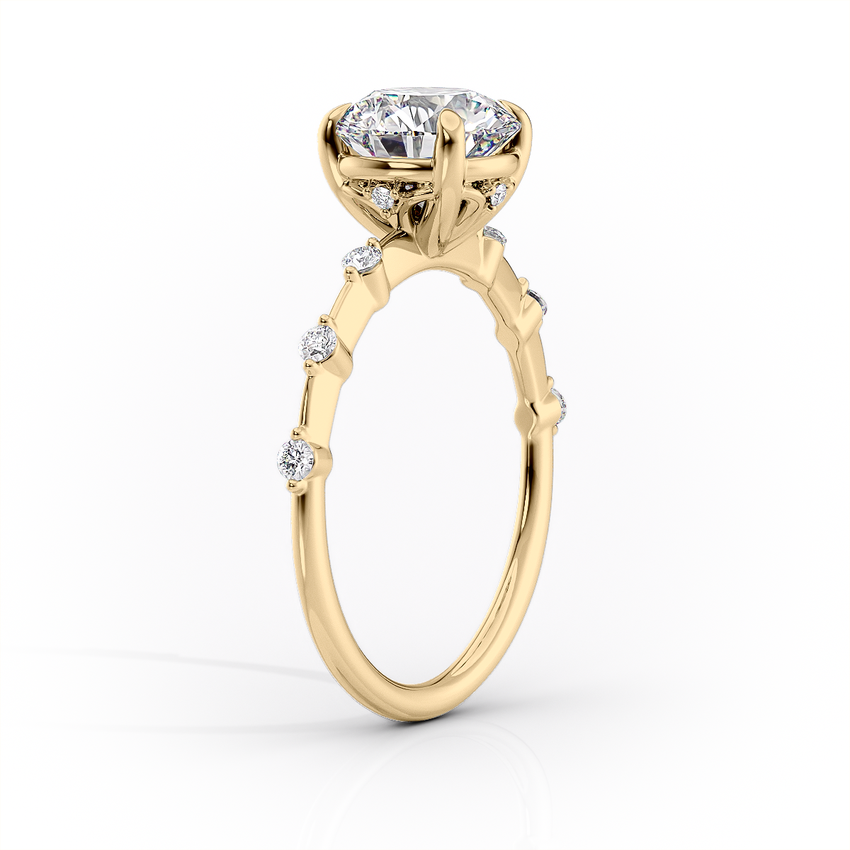 1 CT - 2 CT Marquise Cut Dainty Pave Set Moissanite Engagement Ring