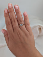 1.5 CT Marquise Cut Half Bezel Solitaire Moissanite Engagement Ring