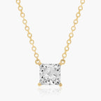 0.25 - 3.00 CT Princess Cut Moissanite Diamond Solitaire Necklace