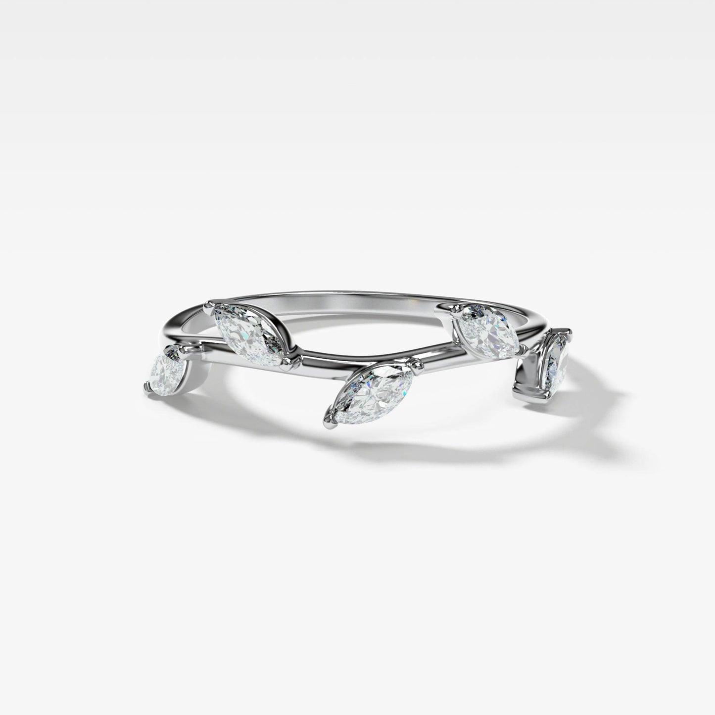 0.33 TCW Marquise CVD Diamond Twig Wedding Band