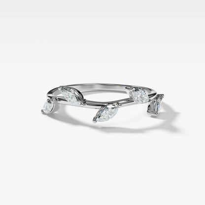 0.33 TCW Marquise CVD Diamond Twig Wedding Band