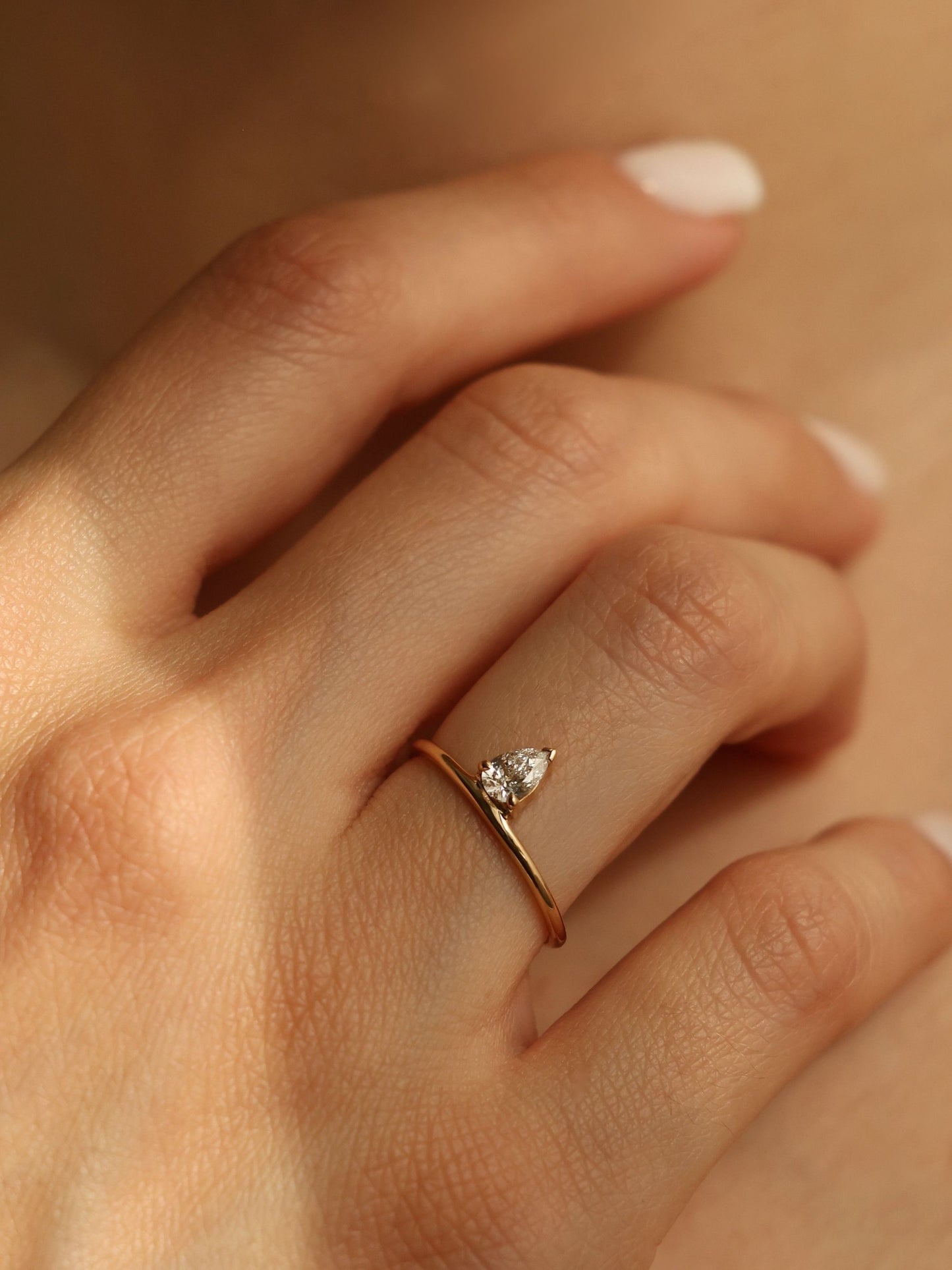 0.30 CT - 2.30 CT Pear Cut Lab grown Diamond Solitaire Engagement Ring