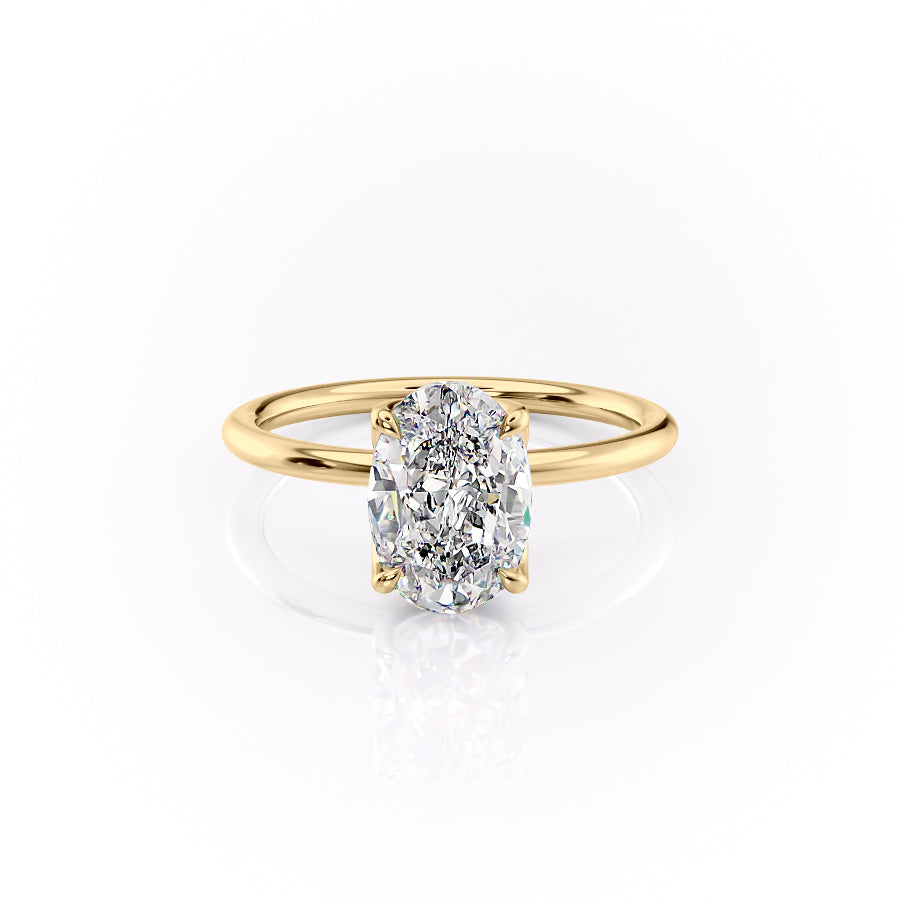 2 CT - 3 CT Oval Cut Petal Prong Style Moissanite Engagement Ring With Accent Stone