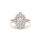0.8 CT Round Cut Moissanite Rockefeller Mosaic Engagement Ring