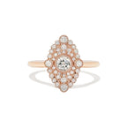 0.41 CT Round Cut Moissanite Marquise Shape Mosaic Engagement Ring