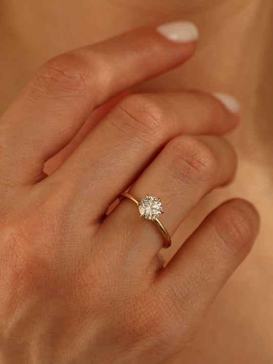 1.5 CT - 3.5 CT Round Cut Lab grown Diamond Solitaire Engagement Ring