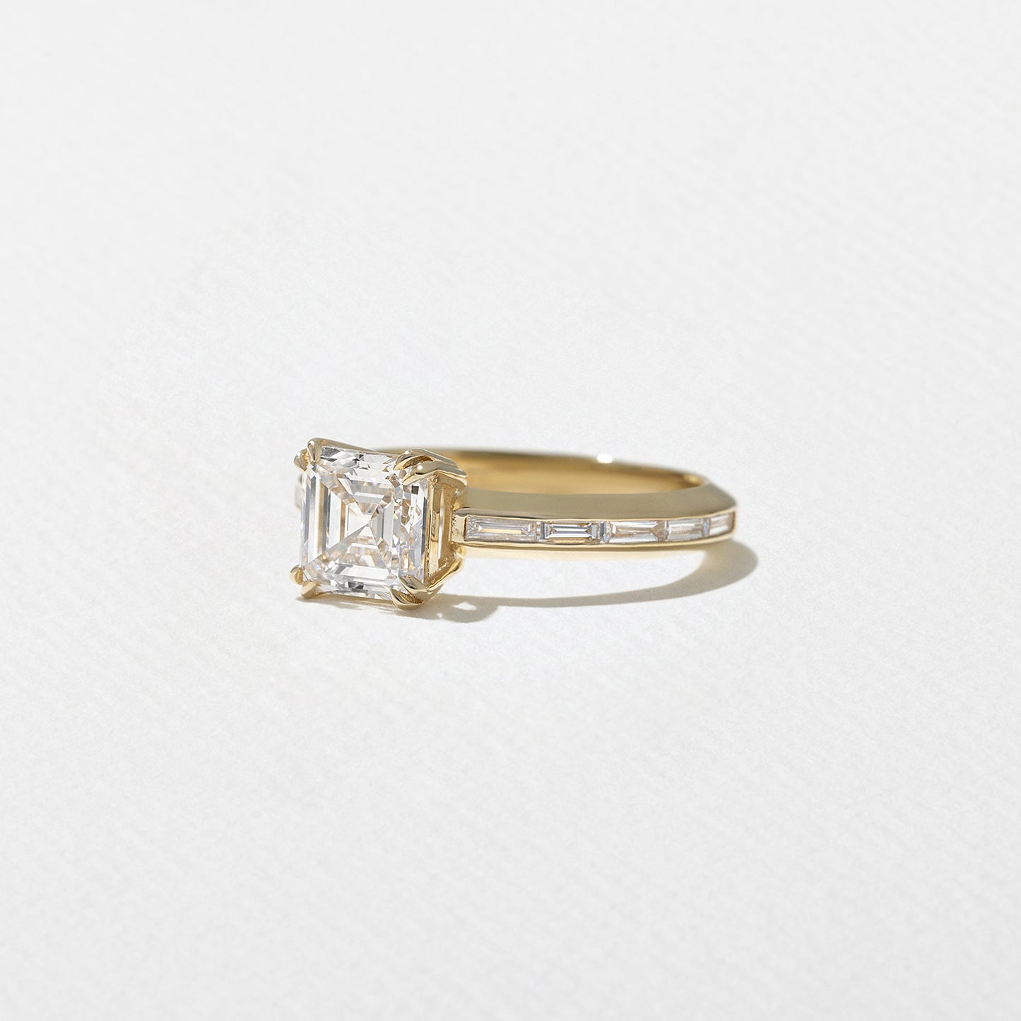 1.27 CT - 3.27 CT Asscher Cut Lab grown Diamond Channel Setting Engagement Ring