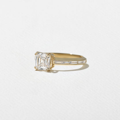 1.27 CT - 3.27 CT Asscher Cut Lab grown Diamond Channel Setting Engagement Ring