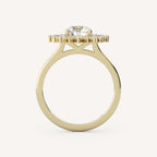 1 CT Round Cut Lab grown Diamond Halo Floral Style Engagement Ring