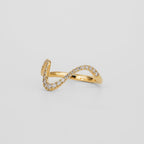 0.12 TCW Round CVD Diamond Curved Pave Wedding Band