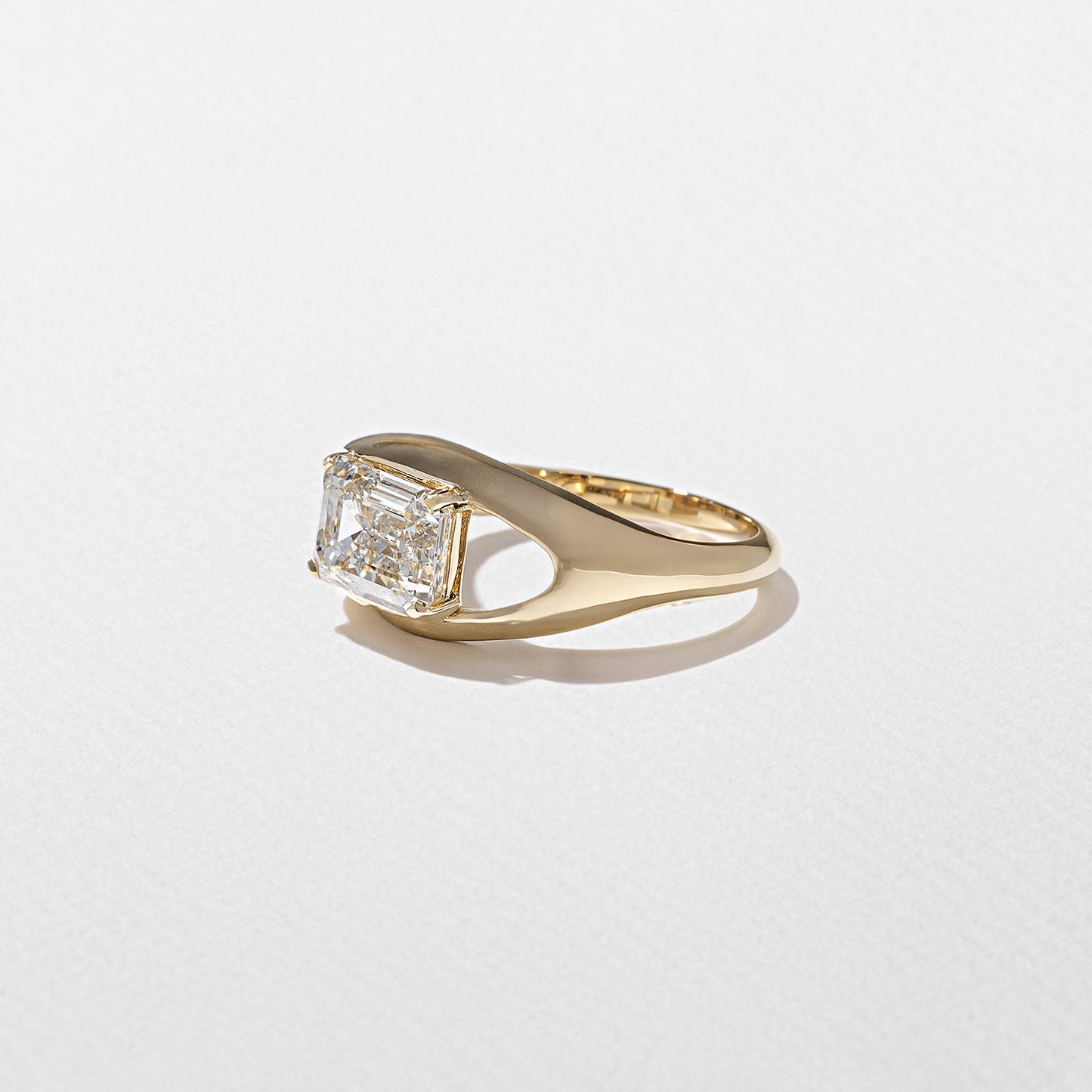 1.95 CT - 2.95 CT Emerald Cut Lab grown Diamond Split Shank Solitaire Engagement Ring