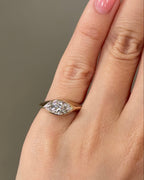 1.07 CT Marquise Cut Lab grown Diamond Bezel Pinky Engagement Ring