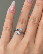 1.48 CT Pear & Cushion Lab grown Diamond Engagement Ring