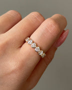 1.7 TCW Heart CVD Diamond Half Eternity with Bezel Wedding Band