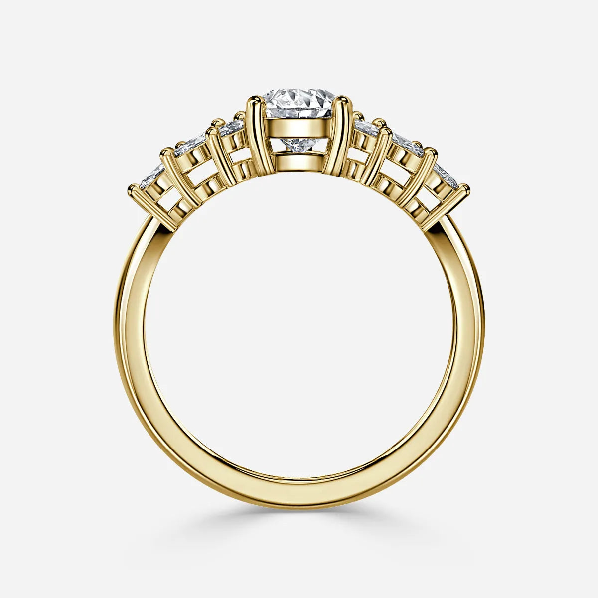 1.5 CT - 3 CT Pear Cut Cluster Moissanite Engagement Ring