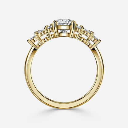 1.5 CT - 3 CT Pear Cut Cluster Moissanite Engagement Ring