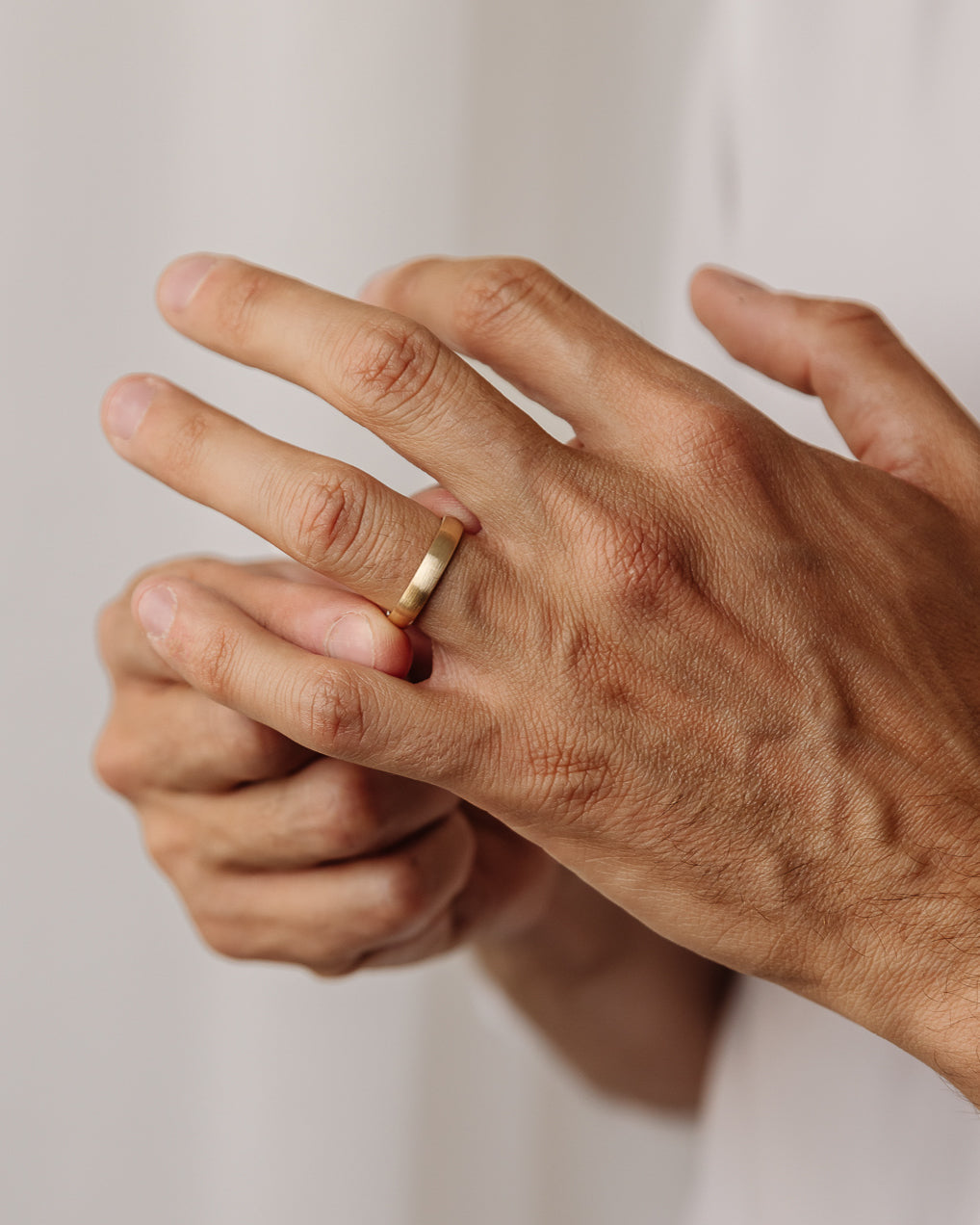 Plain Brushed Matte Wedding Band For Men