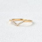 0.052 TCW Round Moissanite V-Shape Pave Wedding Band