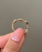 0.94 TCW Multi Shape CVD Diamond Bezel Curvy Wedding Band