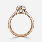 3 CT Marquise Cut Split Shank Halo Pave Moissanite Engagement Ring
