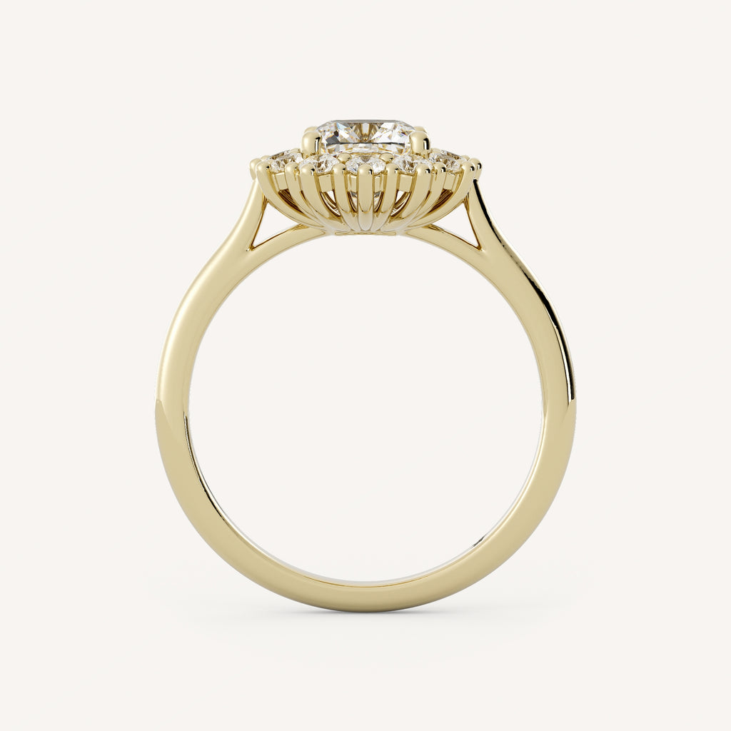 2 CT Cushion Cut Lab grown Diamond Halo Engagement Ring