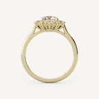 2 CT Cushion Cut Lab grown Diamond Halo Engagement Ring