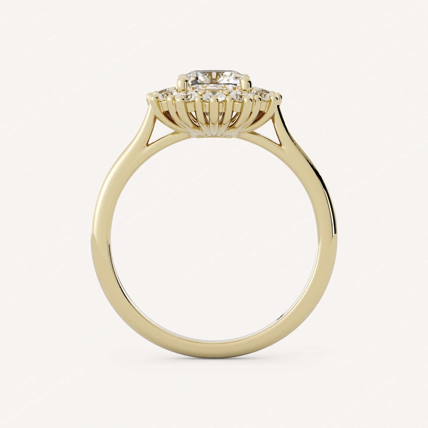 2 CT Cushion Cut Lab grown Diamond Halo Engagement Ring