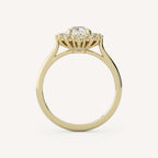 0.7 CT - 1.75 CT Pear Cut Lab grown Diamond Halo Engagement Ring